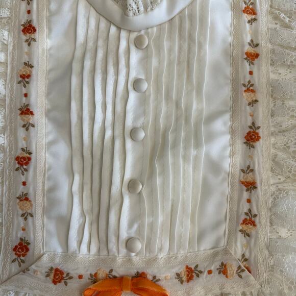 Vintage Dorissa of‎ Miami Girls White Pleated Lace Dress Size 6X Embroidered - Picture 8 of 13